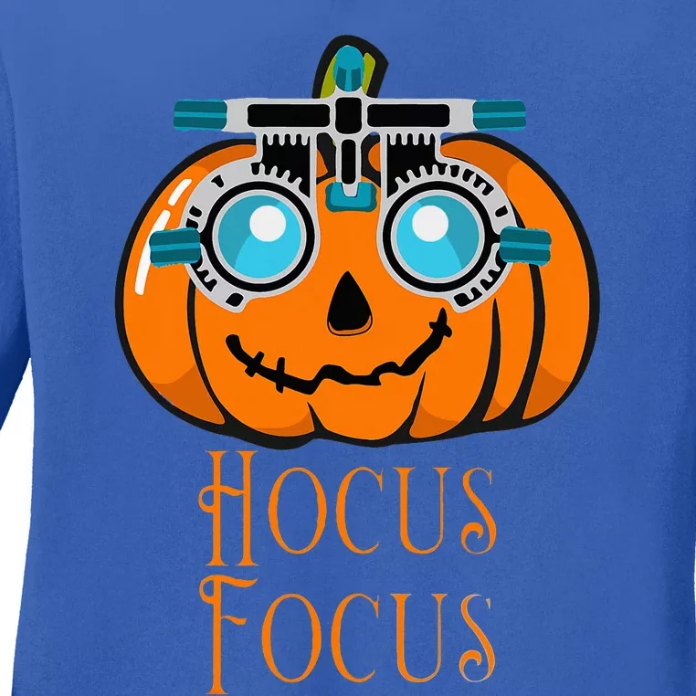 Hocus Focus Optometry Halloween Optometrist Eye Doctor Funny Ladies Long Sleeve Shirt