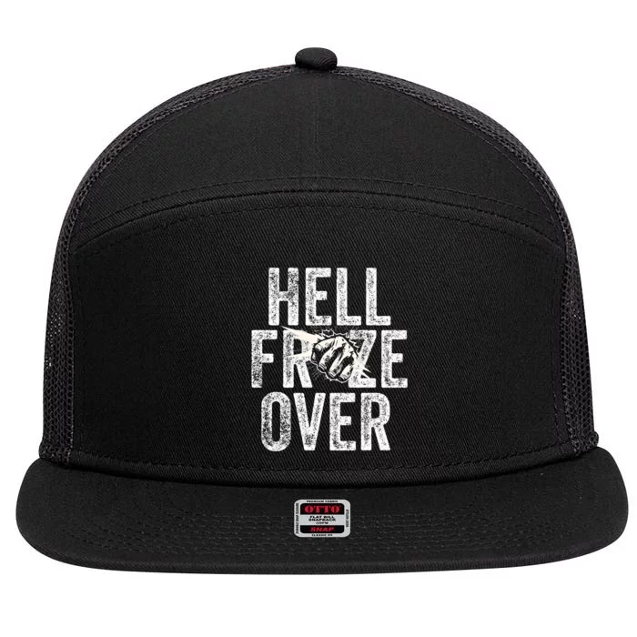 Hell Froze Over 7 Panel Mesh Trucker Snapback Hat