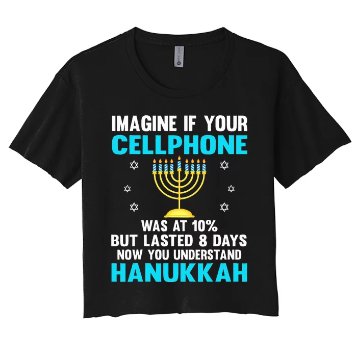 Hanukkah Festival Of Lights Latke Hanuka Jewish Chanukah Women's Crop Top Tee