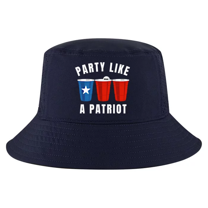 Happy Fourth Of July Party Like Patriot Funny Beer Pong Usa Gift Cool Comfort Performance Bucket Hat