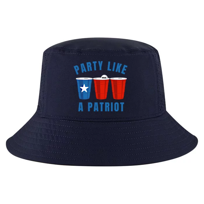 Happy Fourth Of July Party Like Patriot Funny Beer Pong Usa Funny Gift Cool Comfort Performance Bucket Hat