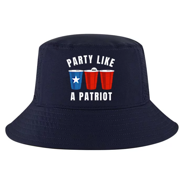 Happy Fourth Of July Party Like Patriot Funny Beer Pong Usa Funny Gift Cool Comfort Performance Bucket Hat