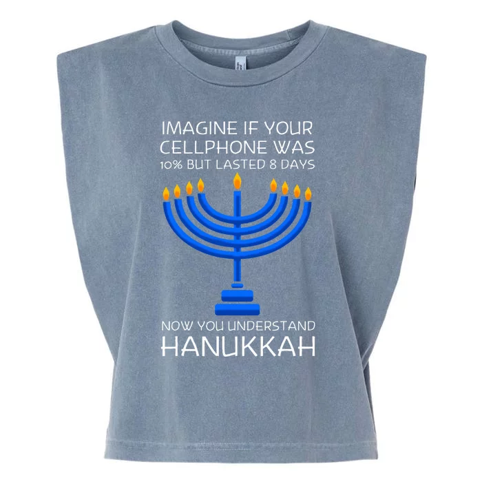 Hanukkah Festival Of Lights Latke Hanuka Jewish Chanukah Garment-Dyed Women's Muscle Tee