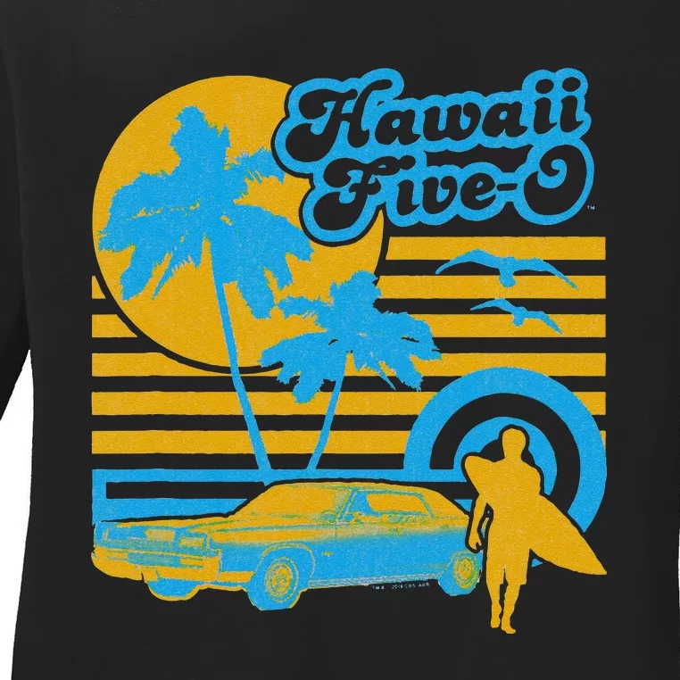 Hawaii Five O 5 0 Surfer Ladies Long Sleeve Shirt