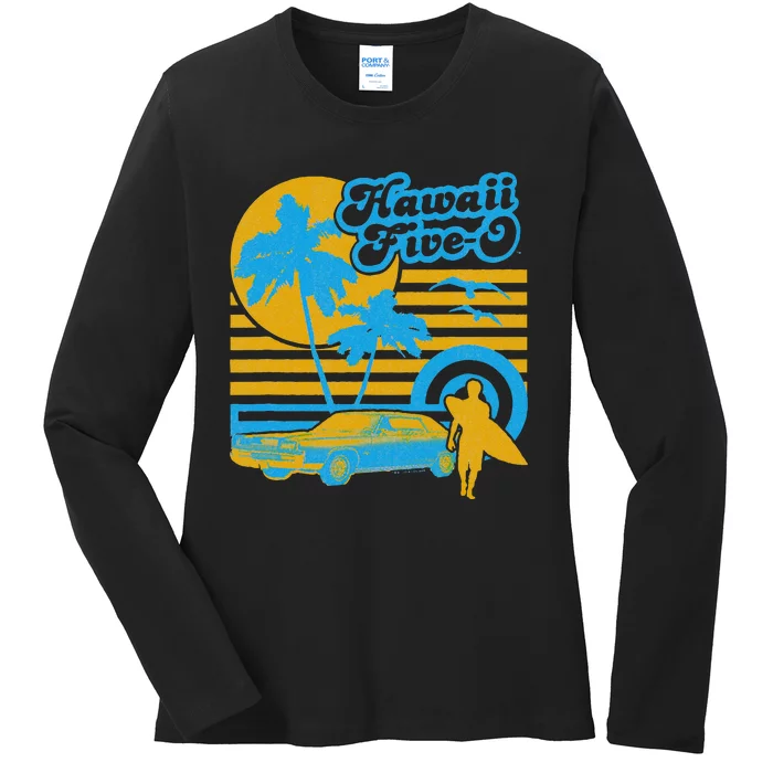 Hawaii Five O 5 0 Surfer Ladies Long Sleeve Shirt