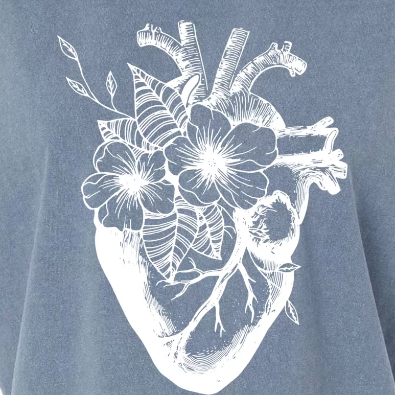 Heart Flowers Open Heart Surgery Transplant Bypass Recovery Cool Gift Garment-Dyed Women's Muscle Tee