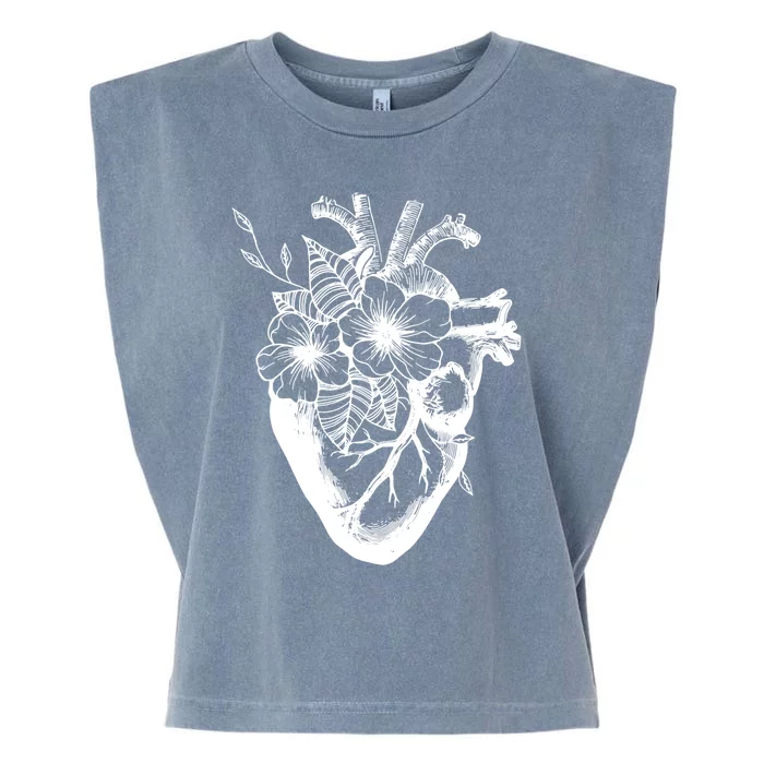 Heart Flowers Open Heart Surgery Transplant Bypass Recovery Cool Gift Garment-Dyed Women's Muscle Tee