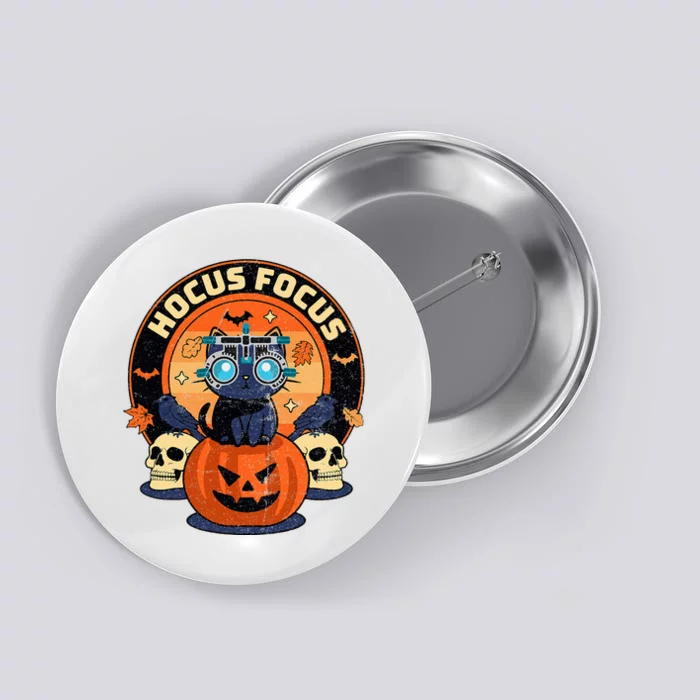 Hocus Focus Optometry Halloween Optometrist Eye Doctor Cat Button