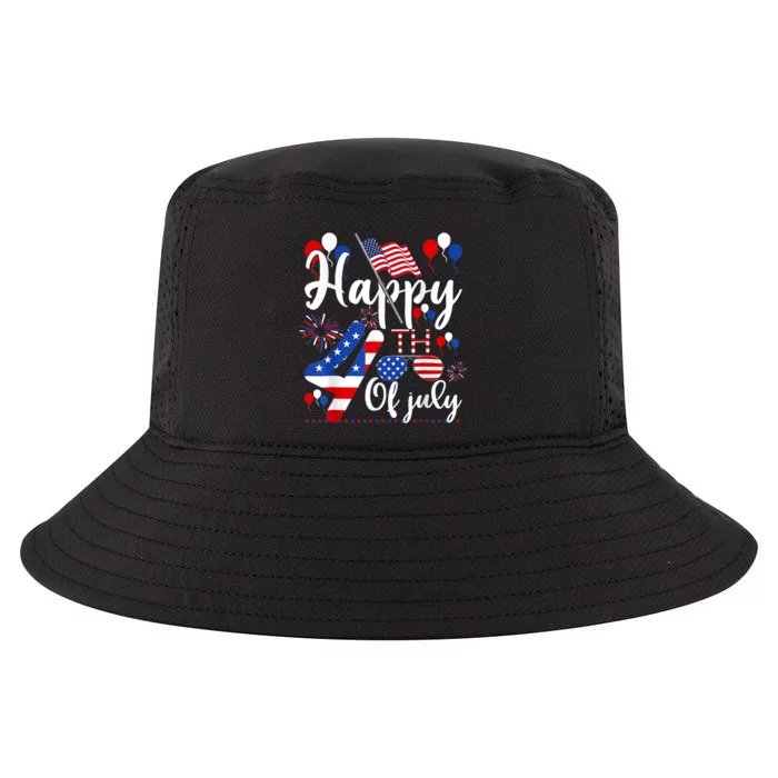 Happy Fourth Of July Patriotic Us American Flag 4th Of July Cool Comfort Performance Bucket Hat