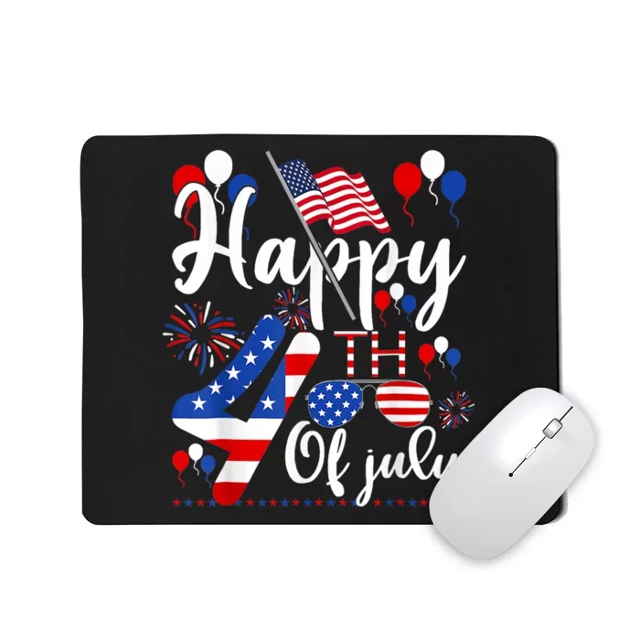 Happy Fourth Of July Patriotic Us American Flag 4th Of July Mousepad