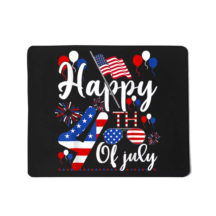 Happy Fourth Of July Patriotic Us American Flag 4th Of July Mousepad