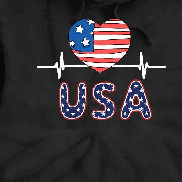 Heart Flag Of Usa Tie Dye Hoodie