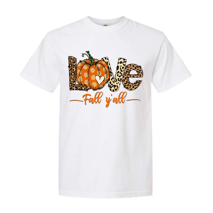 Hello Fall Pumpkin Love Fall YAll Leopard Peace Love Fall Garment-Dyed Heavyweight T-Shirt