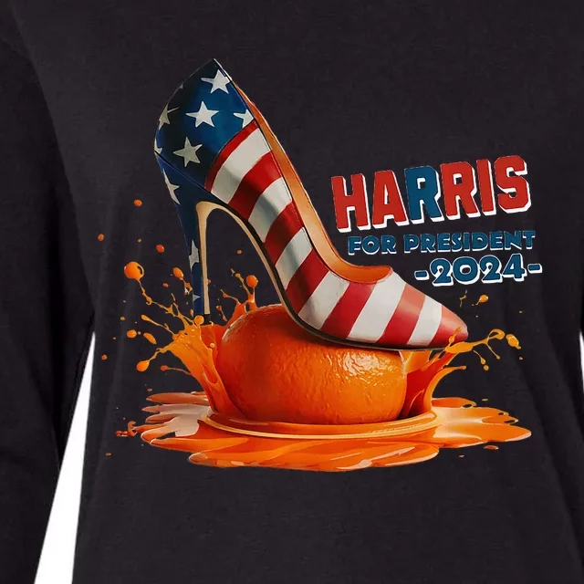 Harris For President 2024 Red White And Blue Shoe Premium Womens Cotton Relaxed Long Sleeve T-Shirt