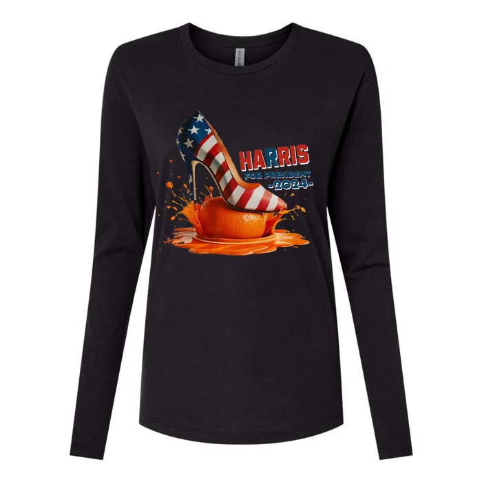 Harris For President 2024 Red White And Blue Shoe Premium Womens Cotton Relaxed Long Sleeve T-Shirt