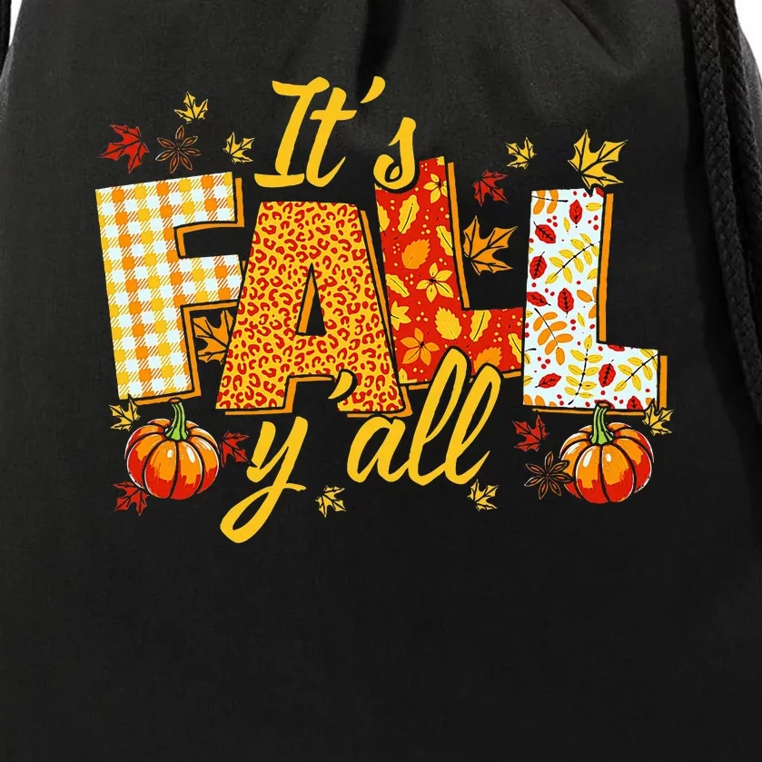 Hello Fall Pumpkin ItS Fall YAll Fall Vibes Thanksgiving Drawstring Bag