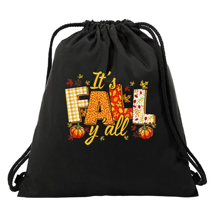 Hello Fall Pumpkin ItS Fall YAll Fall Vibes Thanksgiving Drawstring Bag