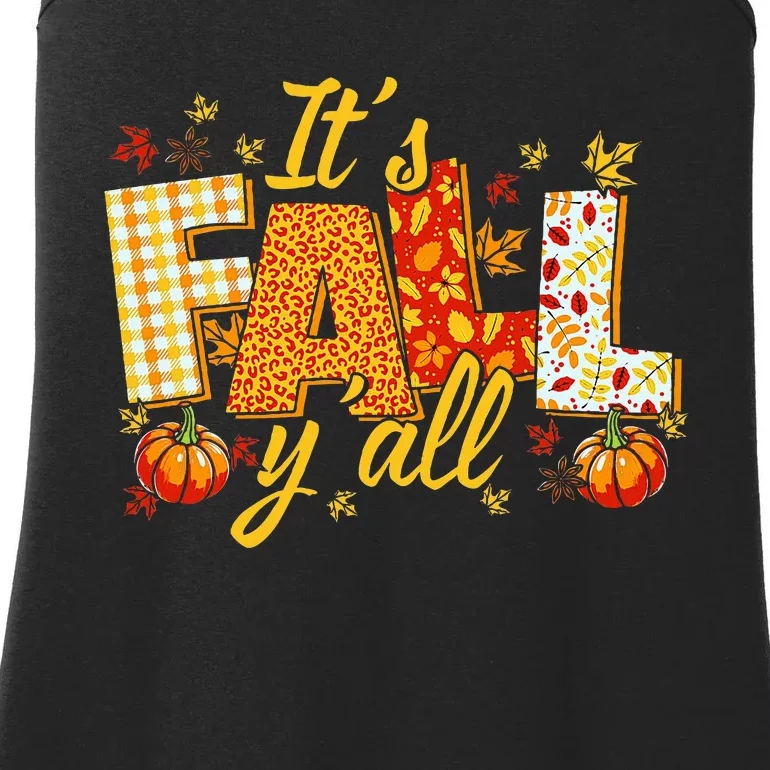 Hello Fall Pumpkin ItS Fall YAll Fall Vibes Thanksgiving Ladies Essential Tank