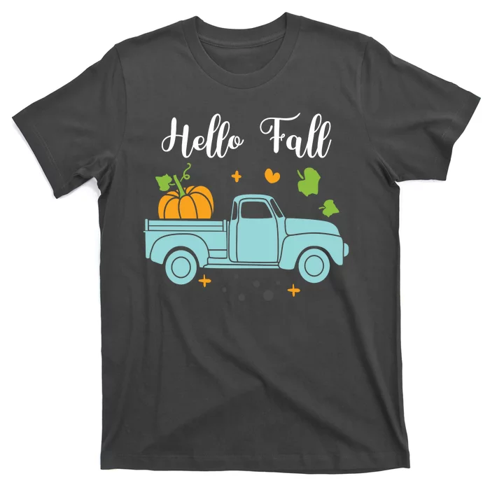 Hello Fall Pumpkin Vintage Truck T-Shirt