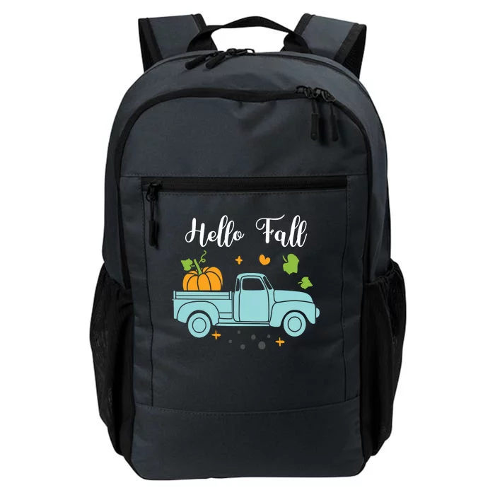 Hello Fall Pumpkin Vintage Truck Daily Commute Backpack