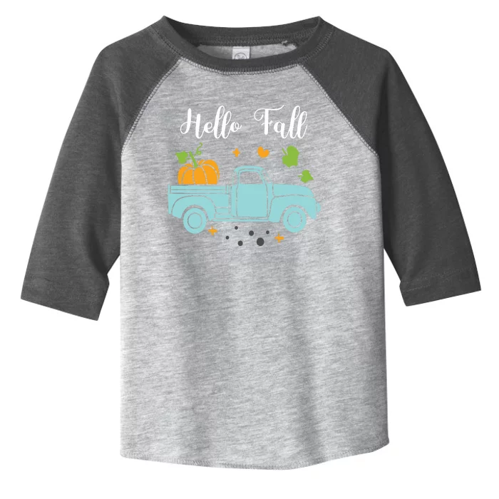 Hello Fall Pumpkin Vintage Truck Toddler Fine Jersey T-Shirt