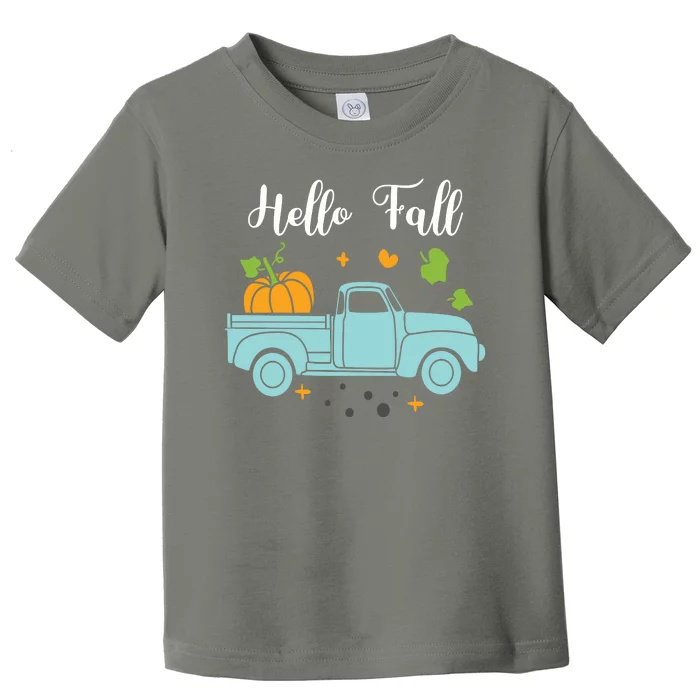 Hello Fall Pumpkin Vintage Truck Toddler T-Shirt