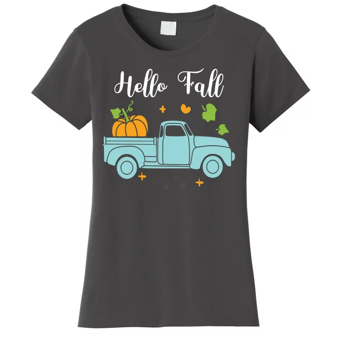 Hello Fall Pumpkin Vintage Truck Women's T-Shirt