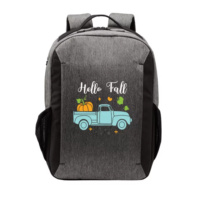 Hello Fall Pumpkin Vintage Truck Vector Backpack