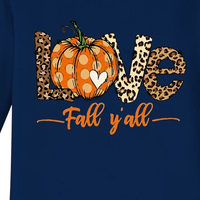 Hello Fall Pumpkin Love Fall YAll Leopard Peace Love Fall Baby Long Sleeve Bodysuit