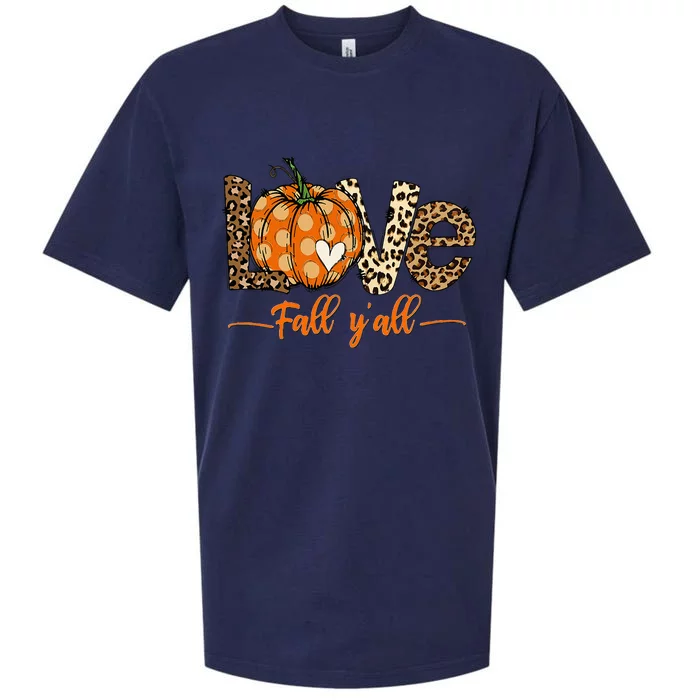 Hello Fall Pumpkin Love Fall YAll Leopard Peace Love Fall Sueded Cloud Jersey T-Shirt