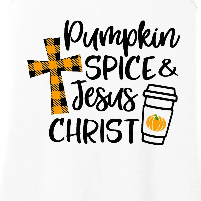 Hello Fall Pumpkin Spice & Jesus Christ Fall Christian Gift Ladies Essential Tank