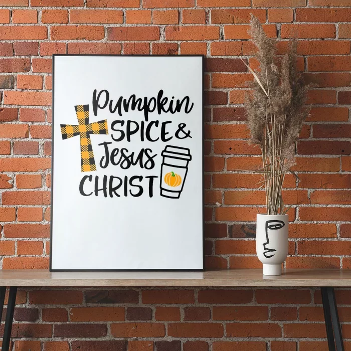 Hello Fall Pumpkin Spice & Jesus Christ Fall Christian Gift Poster