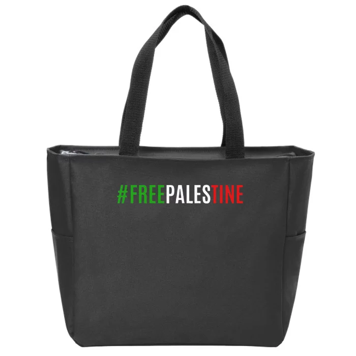 Hashtag Free Palestine Gaza Zip Tote Bag