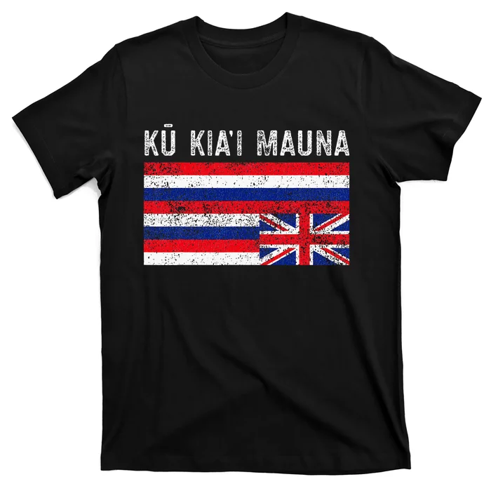 Hawaiian Flag Protest Protect Mauna Kea Ku Kiai Mauna T-Shirt