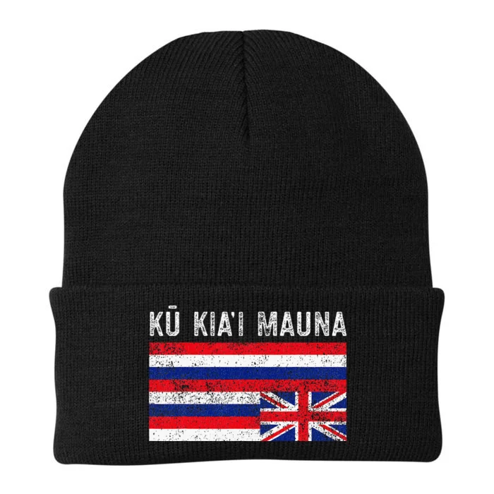 Hawaiian Flag Protest Protect Mauna Kea Ku Kiai Mauna Knit Cap Winter Beanie