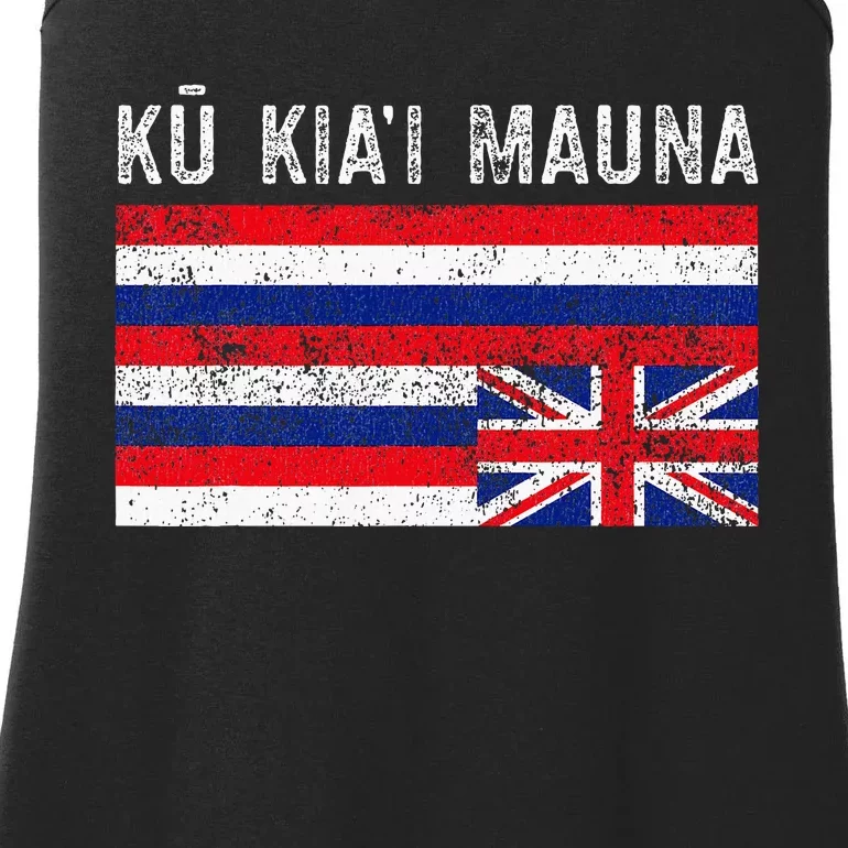 Hawaiian Flag Protest Protect Mauna Kea Ku Kiai Mauna Ladies Essential Tank