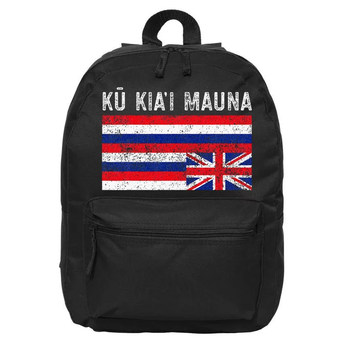 Hawaiian Flag Protest Protect Mauna Kea Ku Kiai Mauna 16 in Basic Backpack