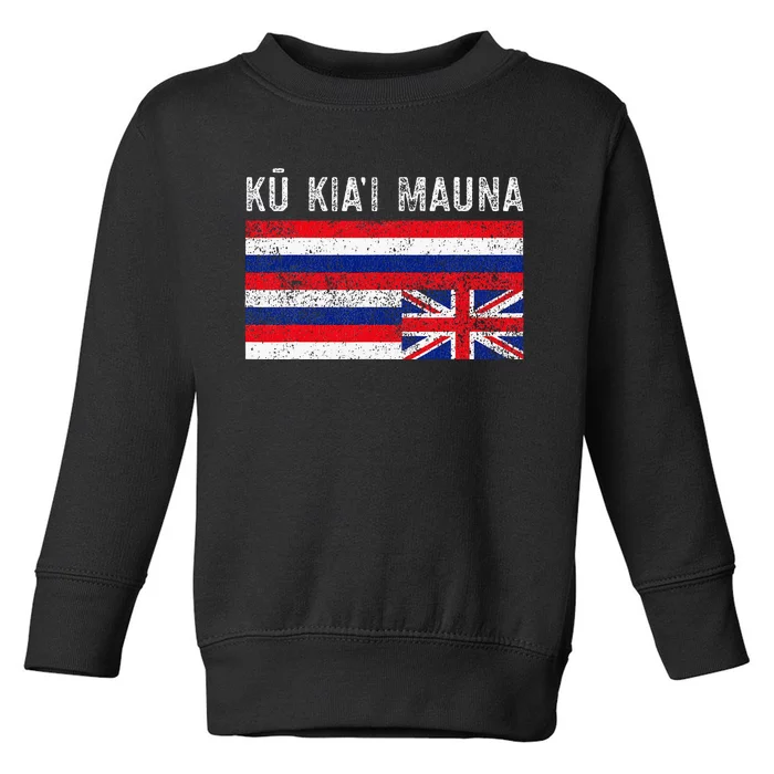 Hawaiian Flag Protest Protect Mauna Kea Ku Kiai Mauna Toddler Sweatshirt