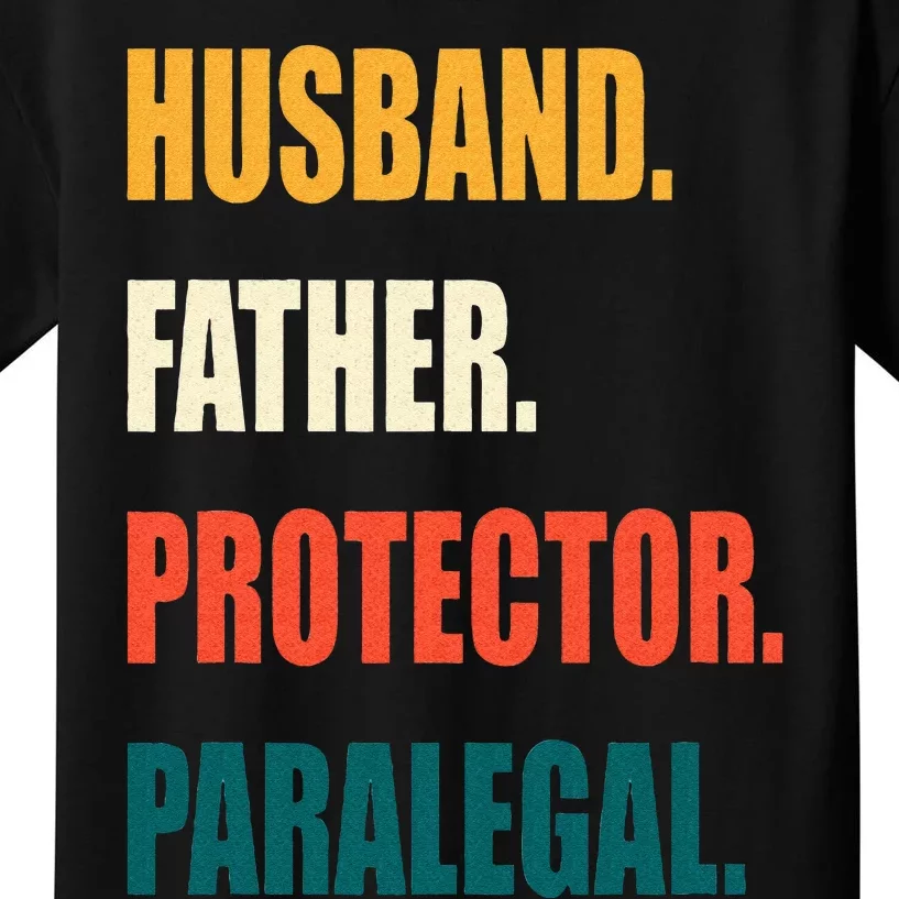 Husband Father Protector Paralegal Kids T-Shirt