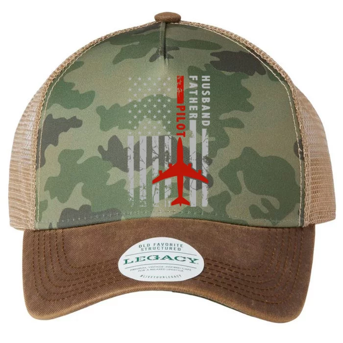 Husband Father Pilot Flag Fathers Day Aviator Airplane For D Gift Legacy Tie Dye Trucker Hat