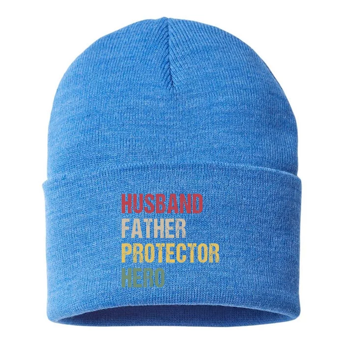 Husband Father Protector Hero Gift Sustainable Knit Beanie