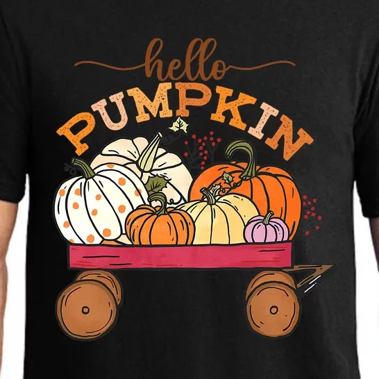 Hello Fall Pumpkin Truck Fall Truck Fall Vibes Autumn Gift Pajama Set