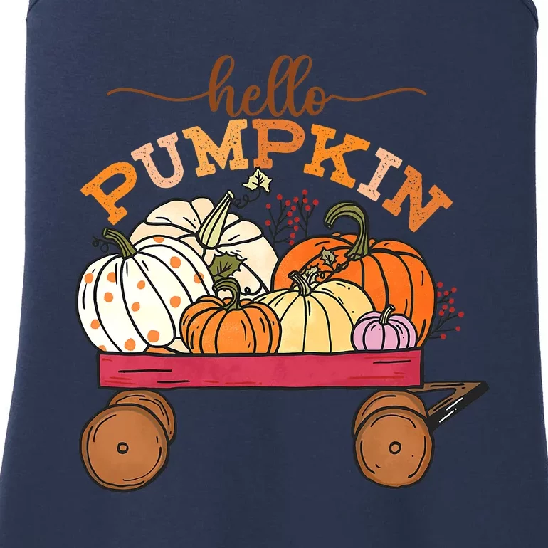 Hello Fall Pumpkin Truck Fall Truck Fall Vibes Autumn Gift Ladies Essential Tank