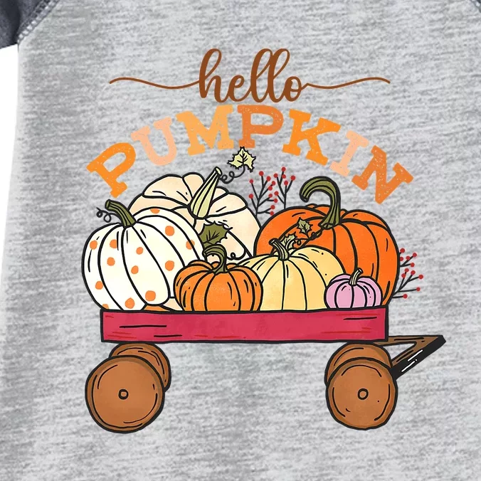 Hello Fall Pumpkin Truck Fall Truck Fall Vibes Autumn Gift Infant Baby Jersey Bodysuit