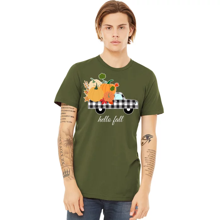 Hello Fall Pumpkin Patch Vintage Truck Premium T-Shirt