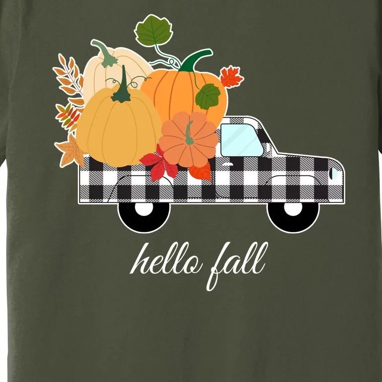 Hello Fall Pumpkin Patch Vintage Truck Premium T-Shirt