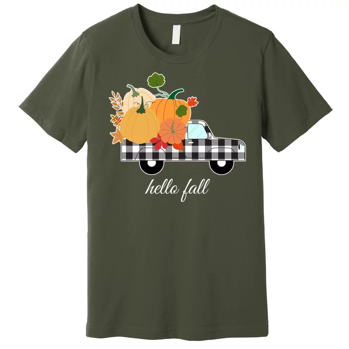 Hello Fall Pumpkin Patch Vintage Truck Premium T-Shirt