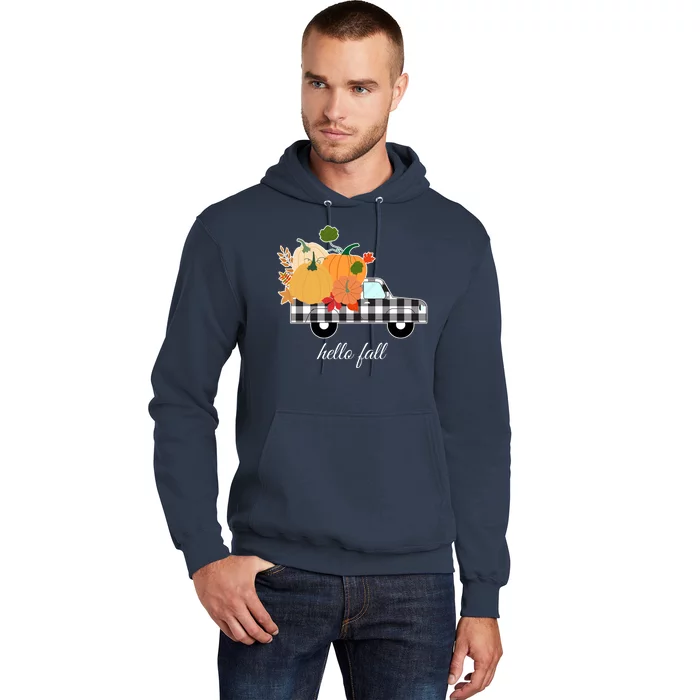 Hello Fall Pumpkin Patch Vintage Truck Hoodie