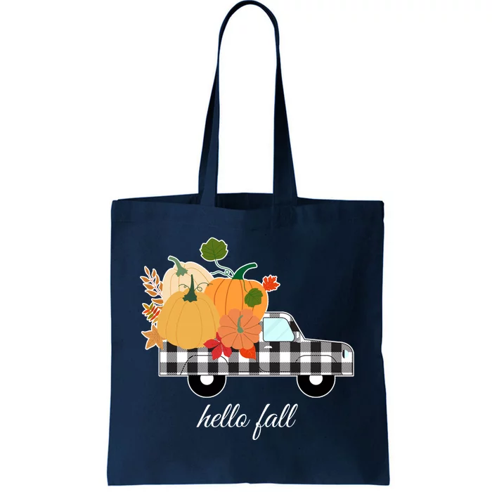 Hello Fall Pumpkin Patch Vintage Truck Tote Bag