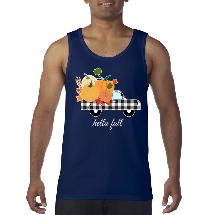 Hello Fall Pumpkin Patch Vintage Truck Tank Top